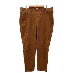 J. Jill Brown Corduroy Pants Pull On Stretch Waist Straight Leg, Plus Size 2X